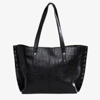 Женская сумка 118 black crocodile
